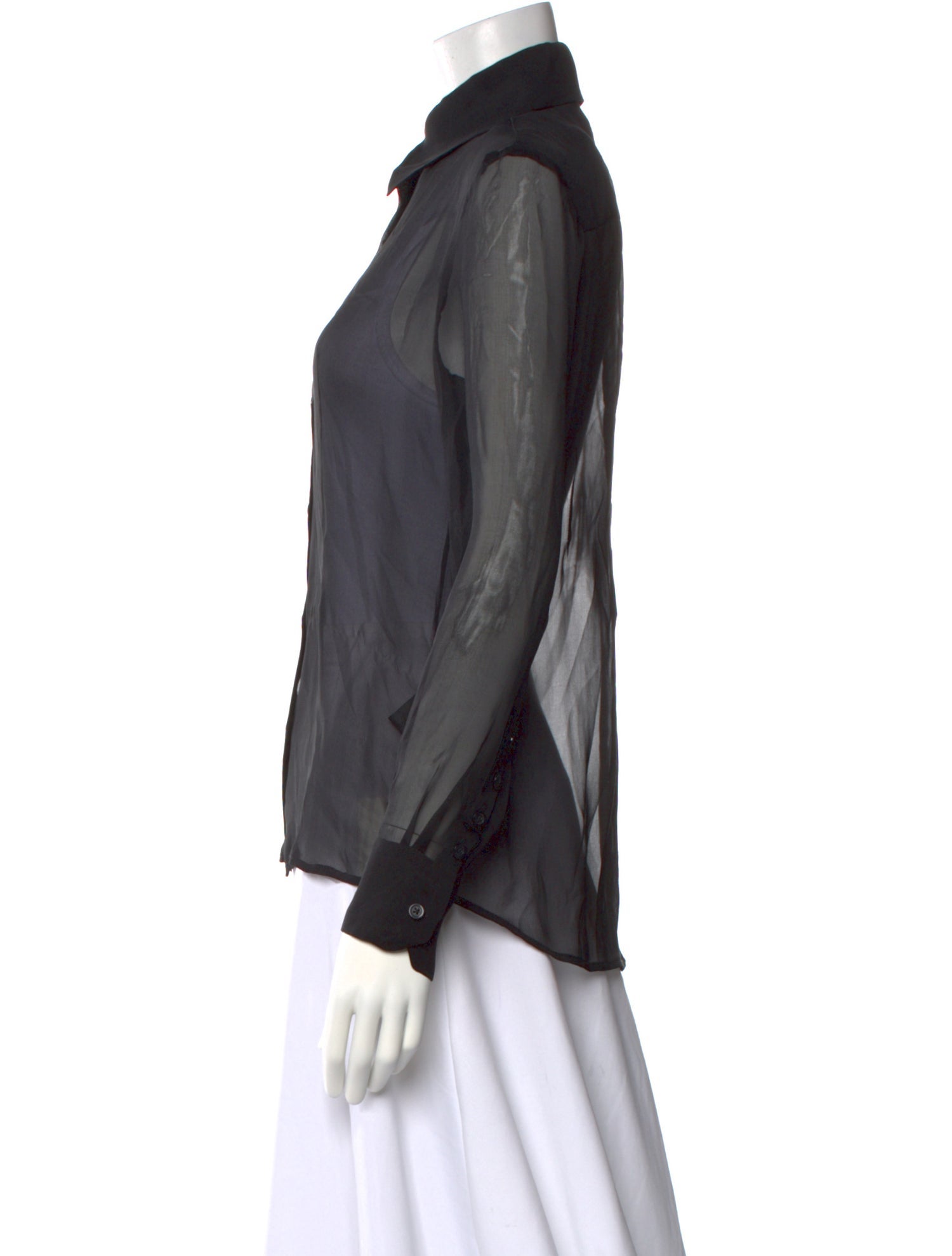 Kallmeyer Silk Long Sleeve Button-Up Top
