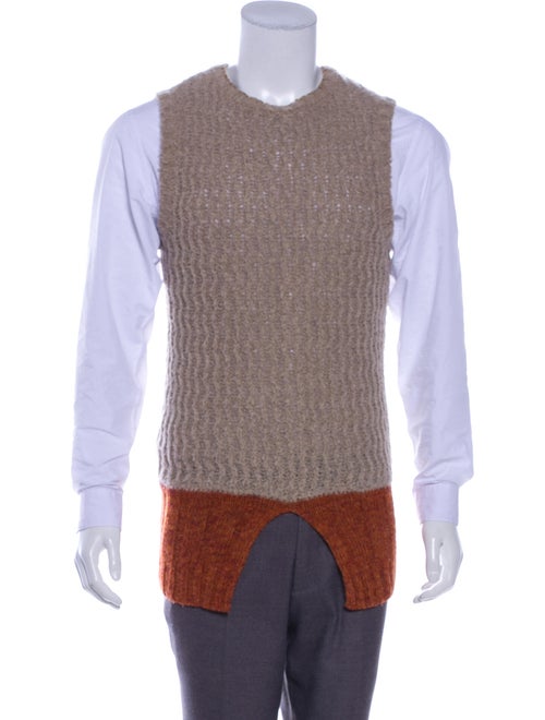 Kapital Colorblock Sweater Vest tan