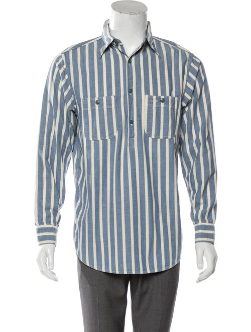 Kapital Striped Chambray Shirt blue