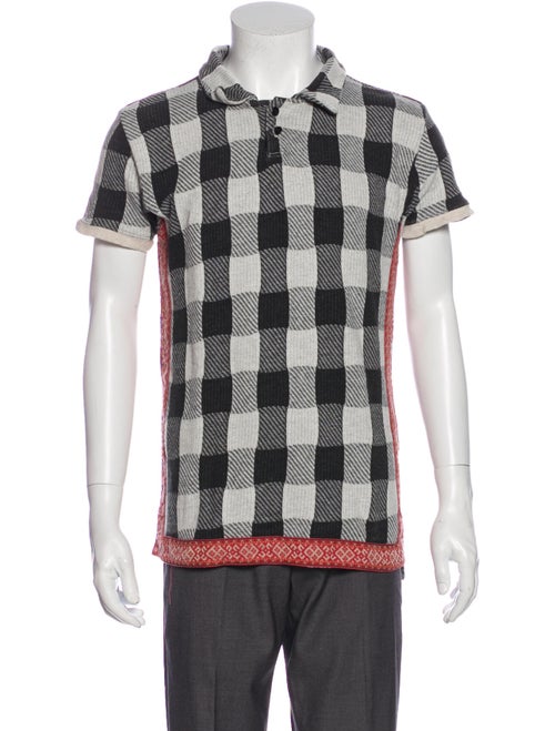 Kapital Printed Crew Neck Polo Shirt Grey