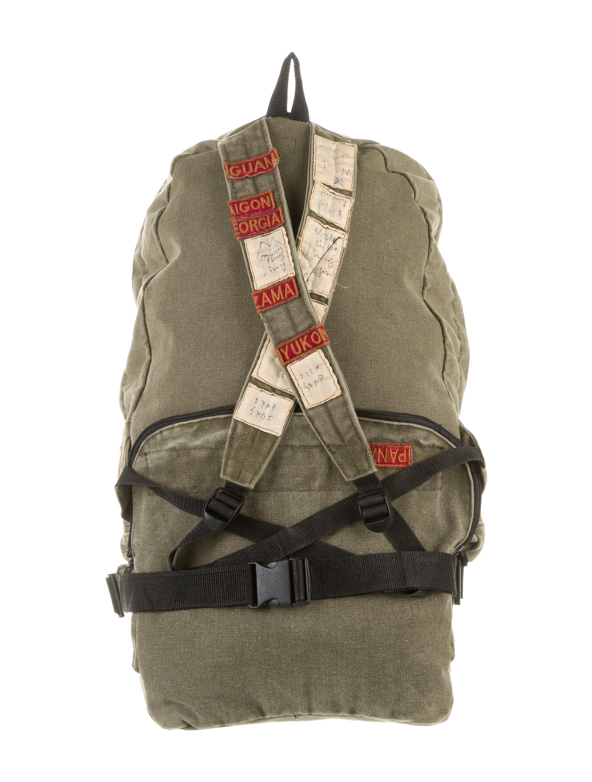 キャピタルkapitalキャンバスリュック　バックパック激レア Kapital Embroidered Canvas Backpack - Green Backpacks, Handbags