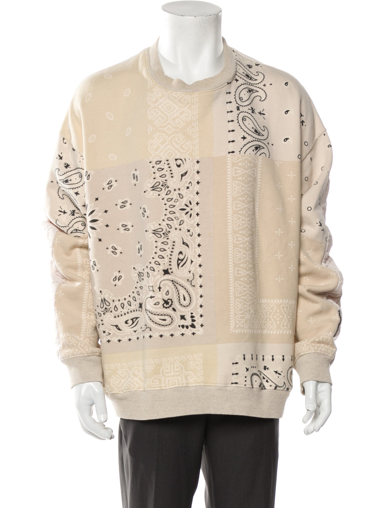 Kapital Paisley Print Crew Neck Pullover - Neutrals Sweaters 