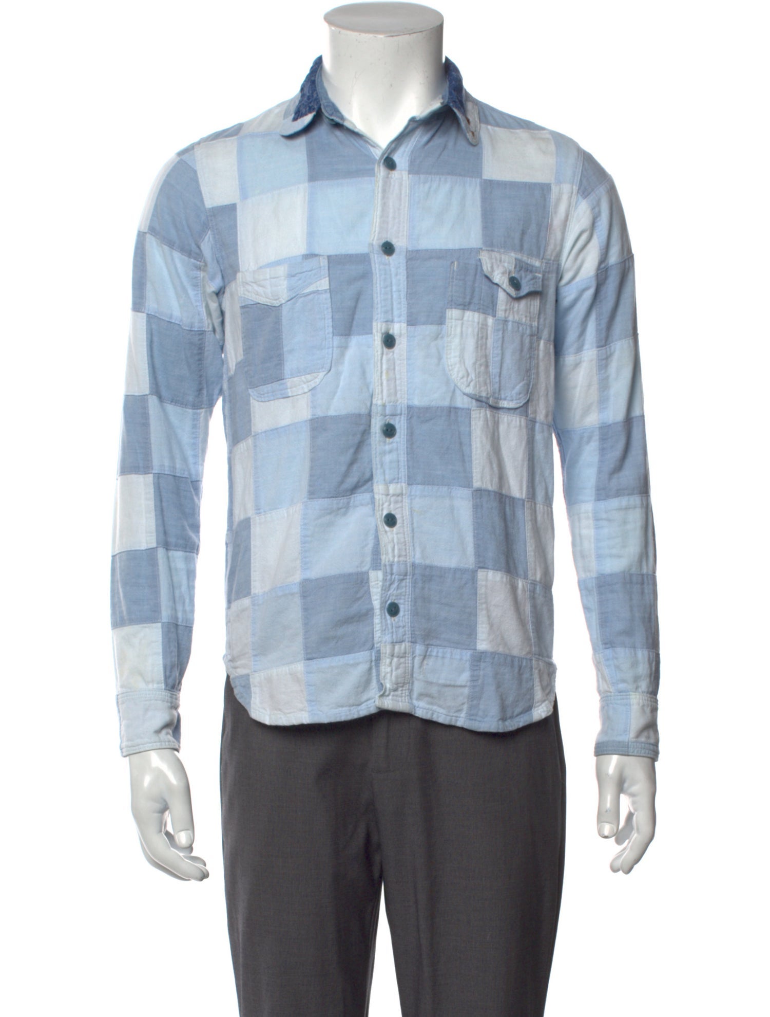 Kapital Colorblocked Plaid Print Shirt