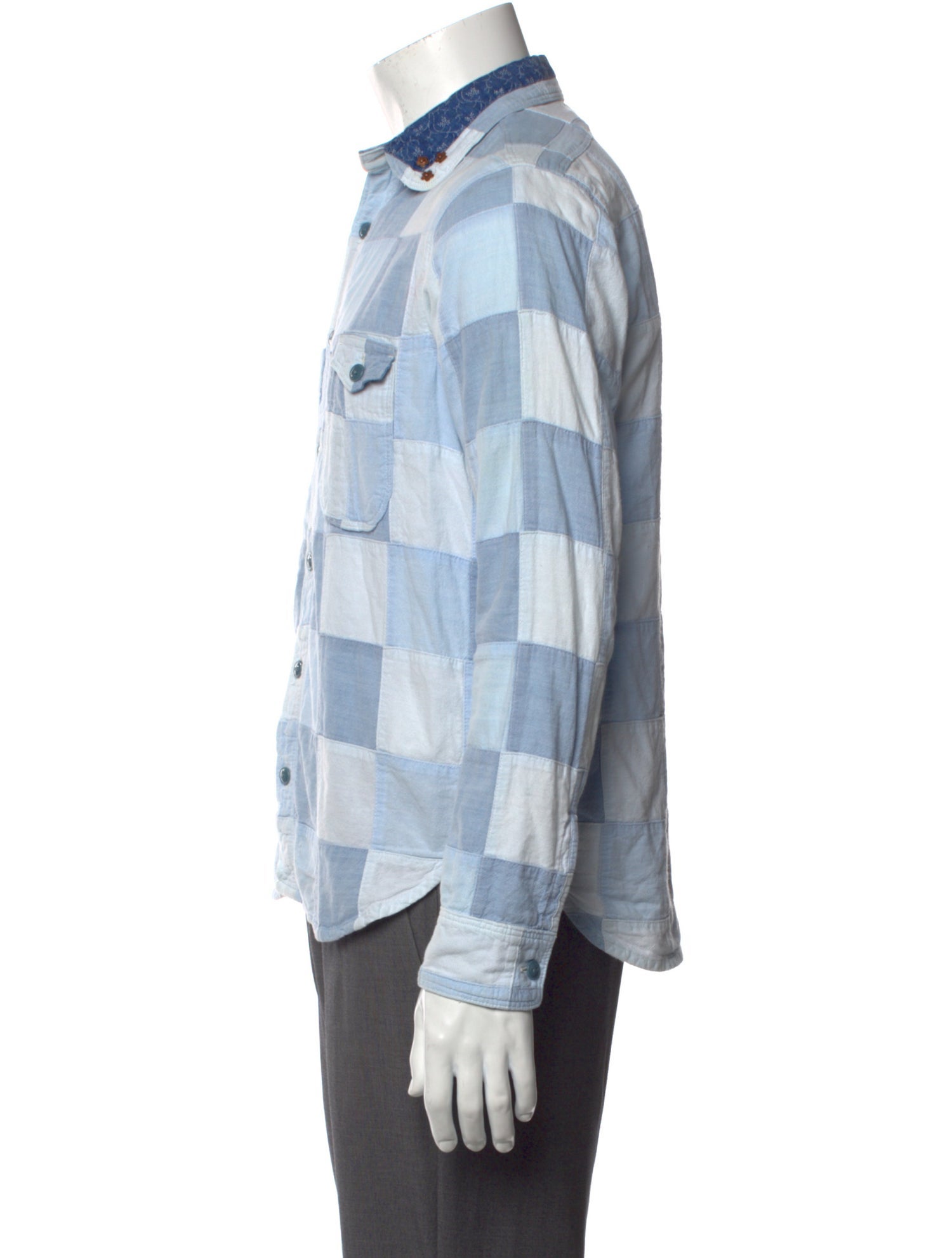 Kapital Colorblocked Plaid Print Shirt