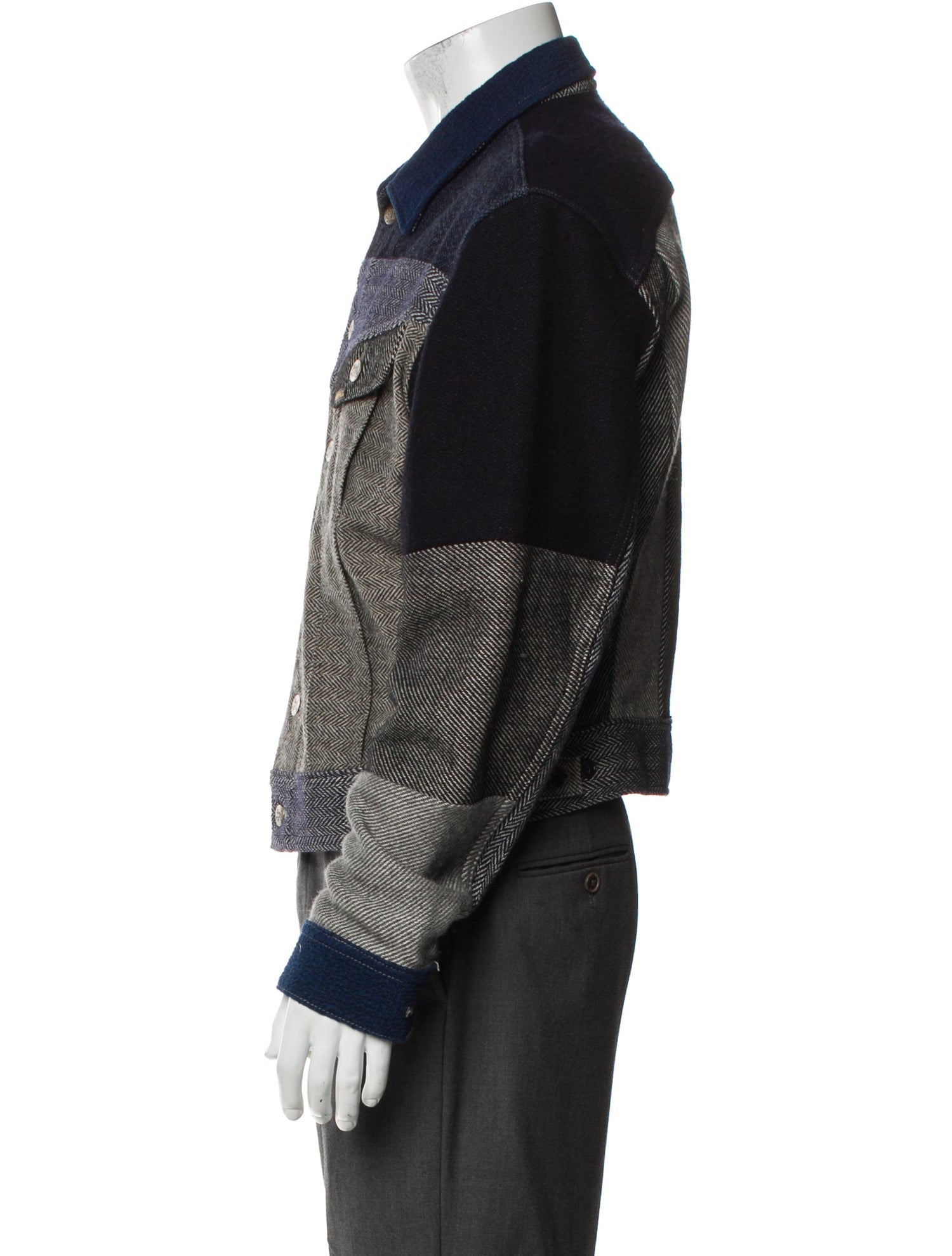 Kapital Colorblock Pattern Denim Jacket