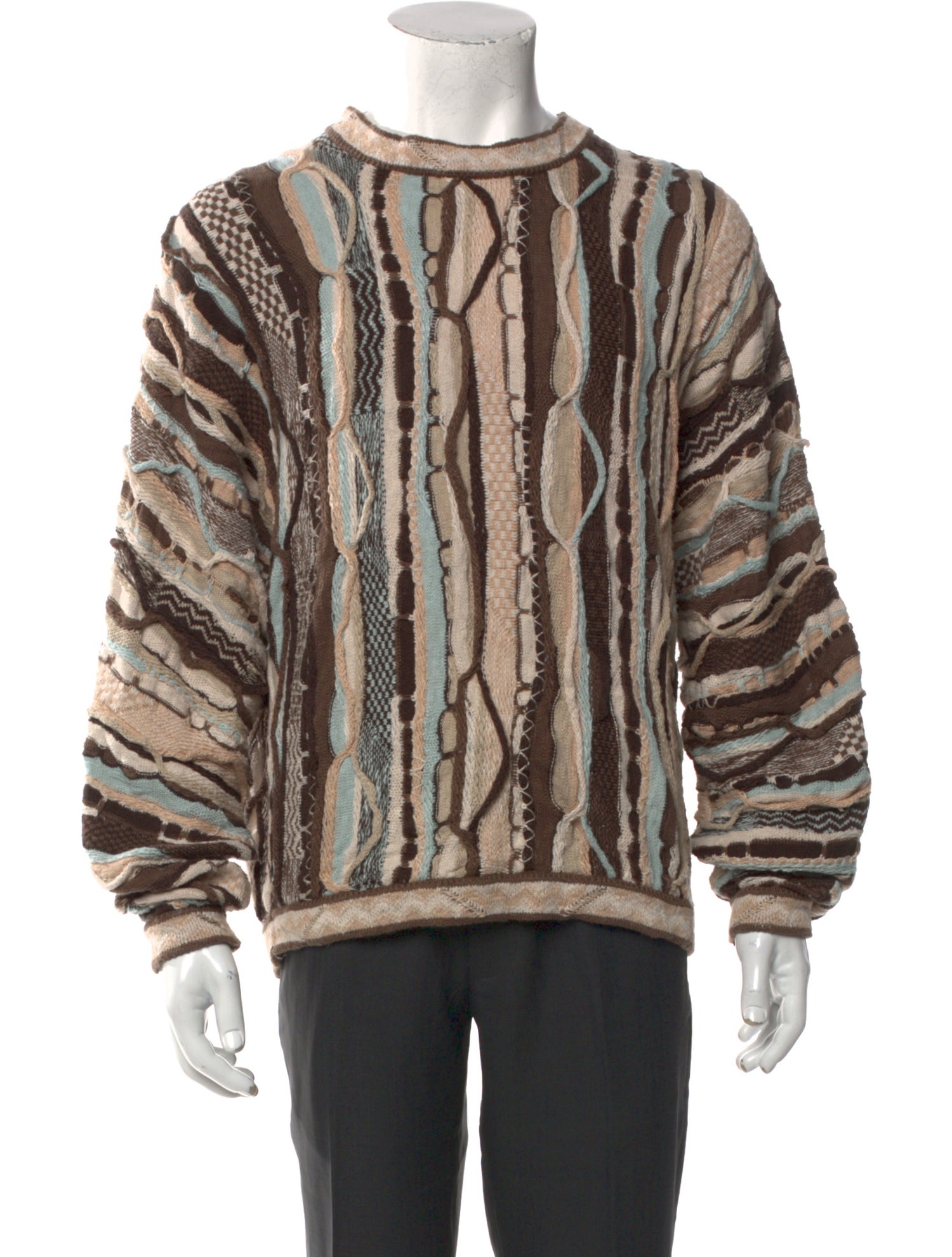 Kapital Striped Crew Neck Cardigan