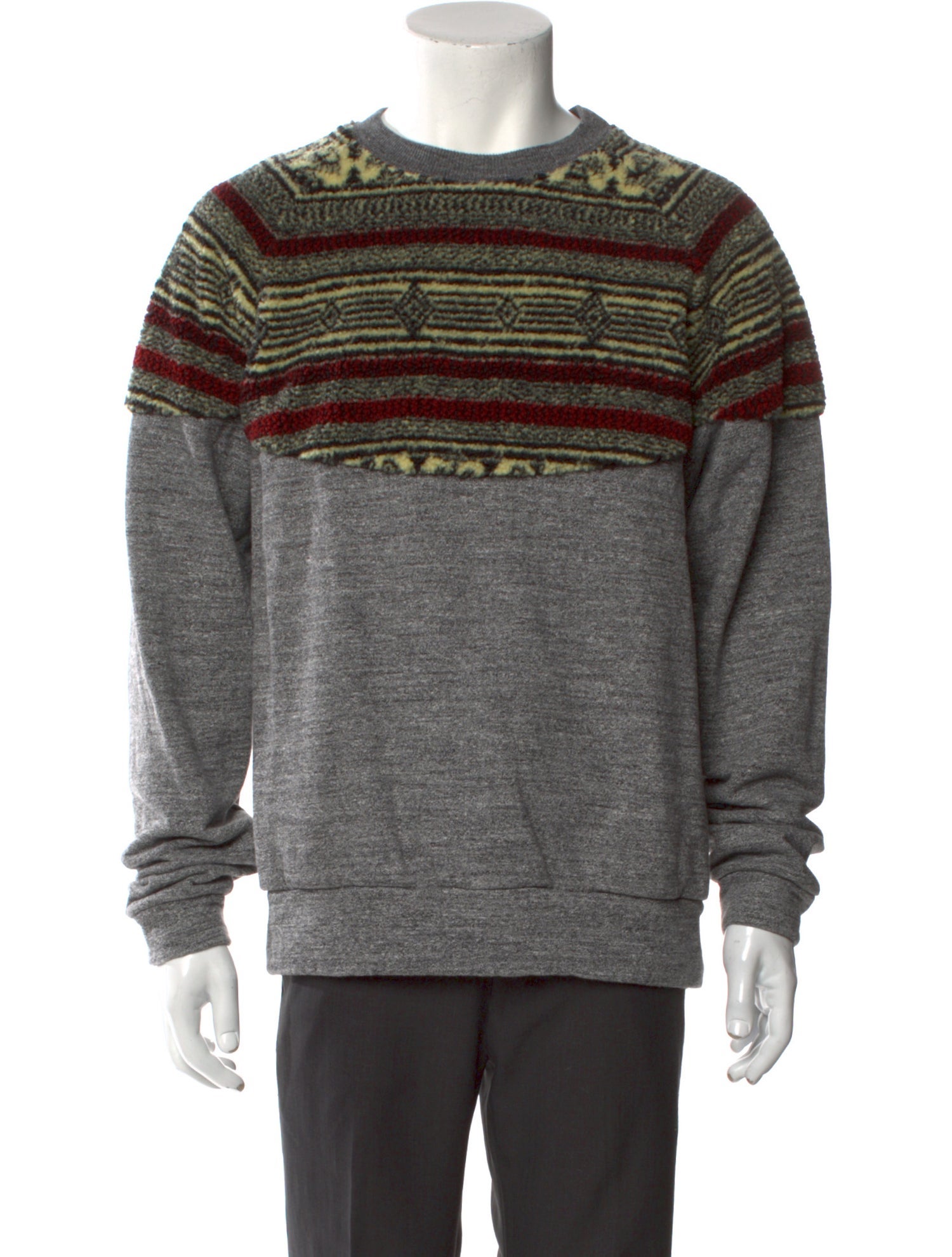 Kapital Striped Crew Neck Sweatshirt