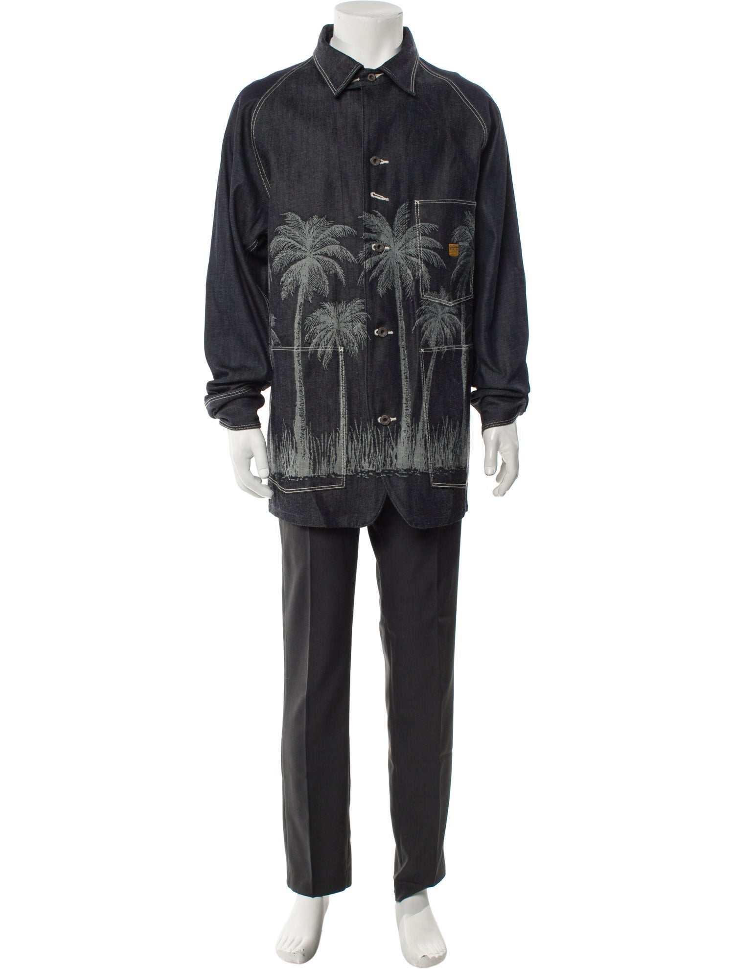 Kapital Palm Tree Jacquard Printed Parka