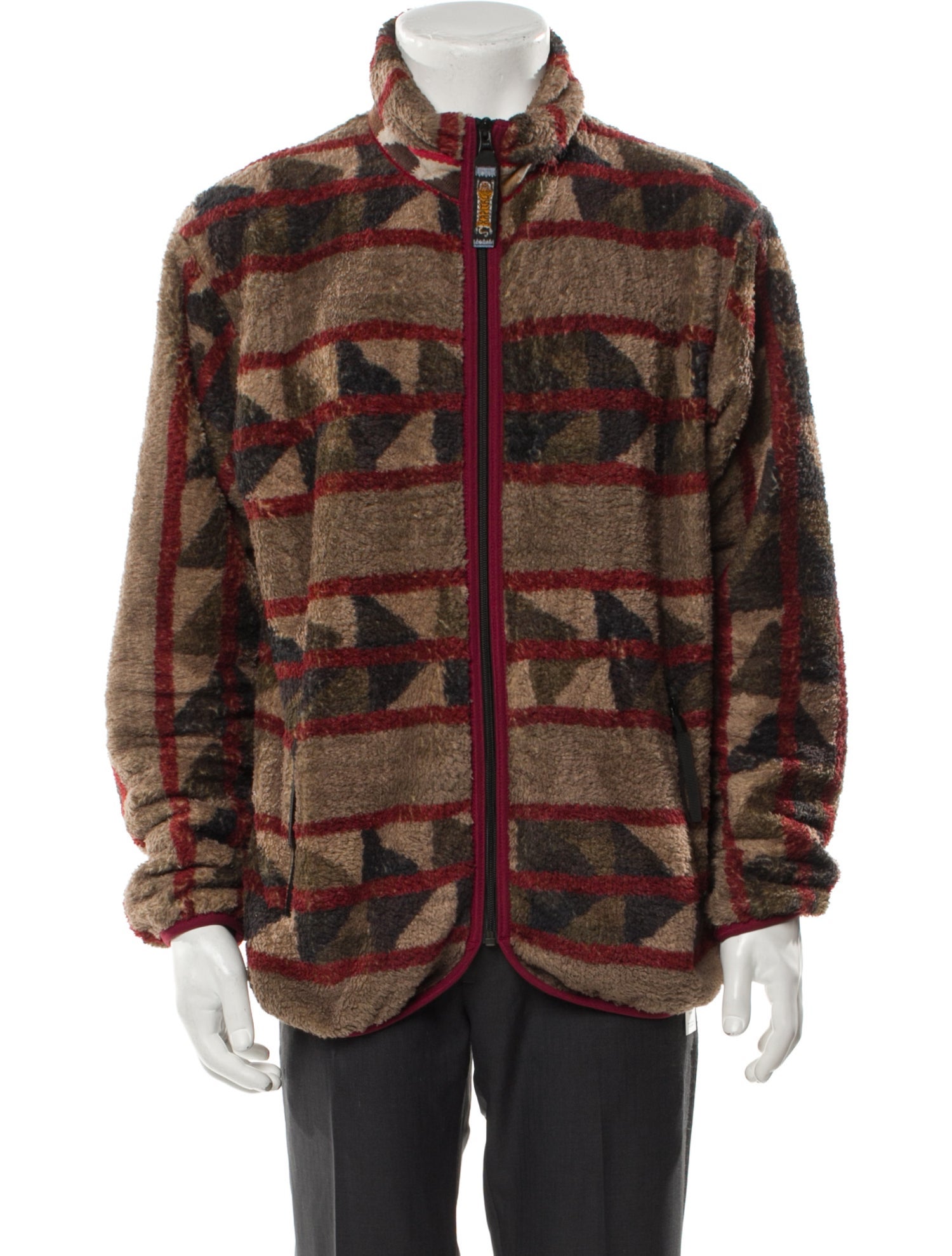 Kapital Pueblo Stripe Fleece Printed Jacket