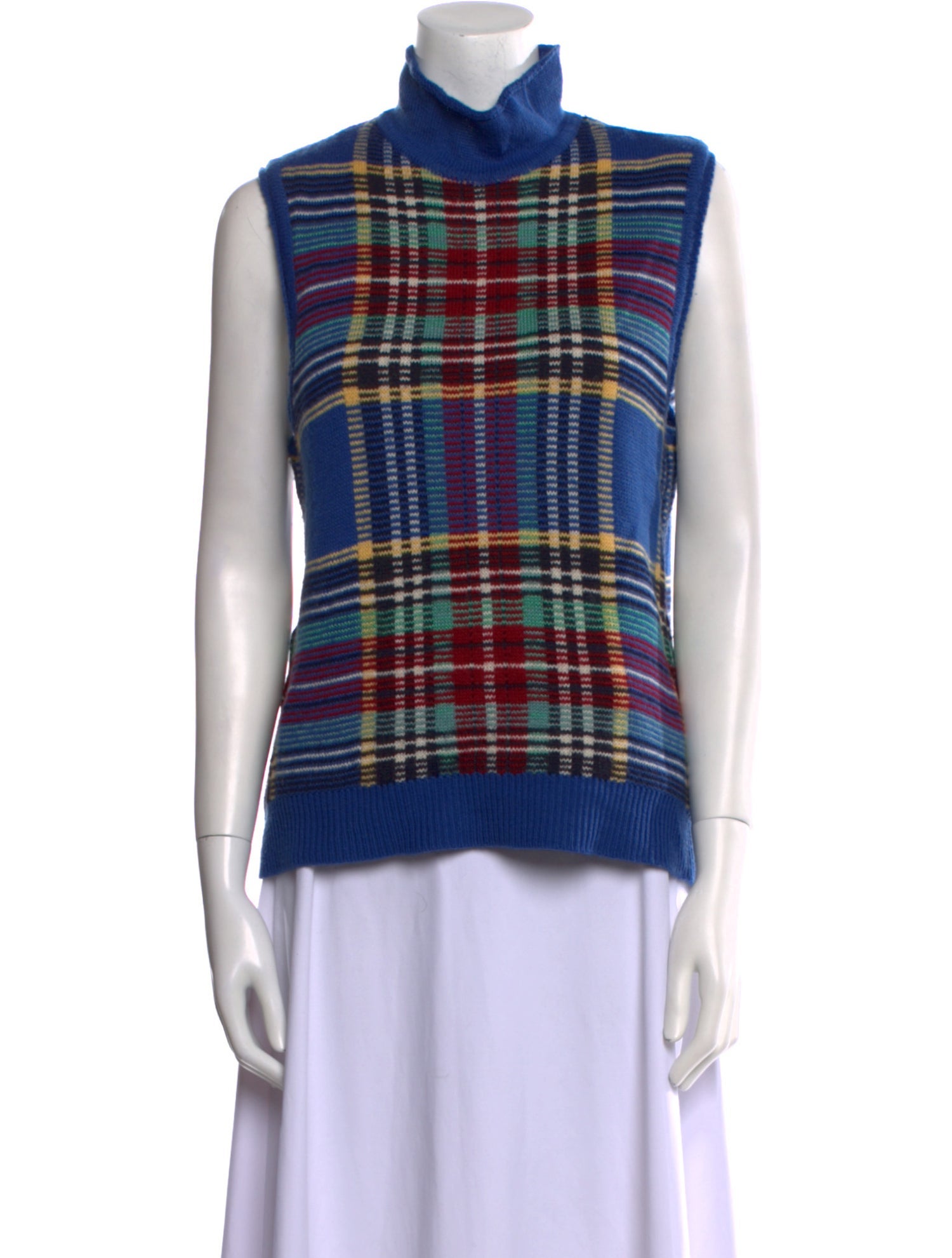 Kapital Plaid Print Turtleneck Sweater