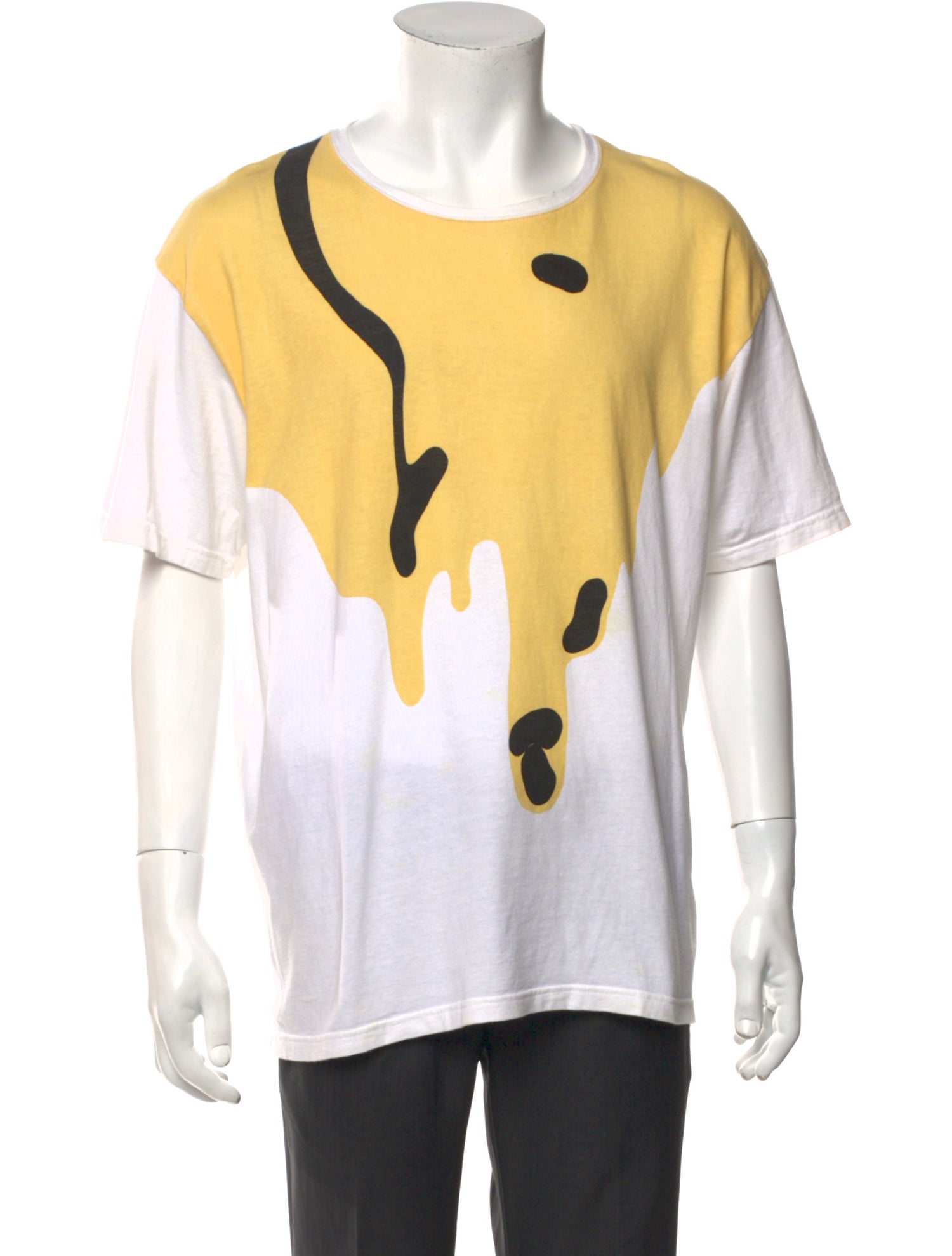 Kapital Melting Smiley Face Graphic Print T-Shirt