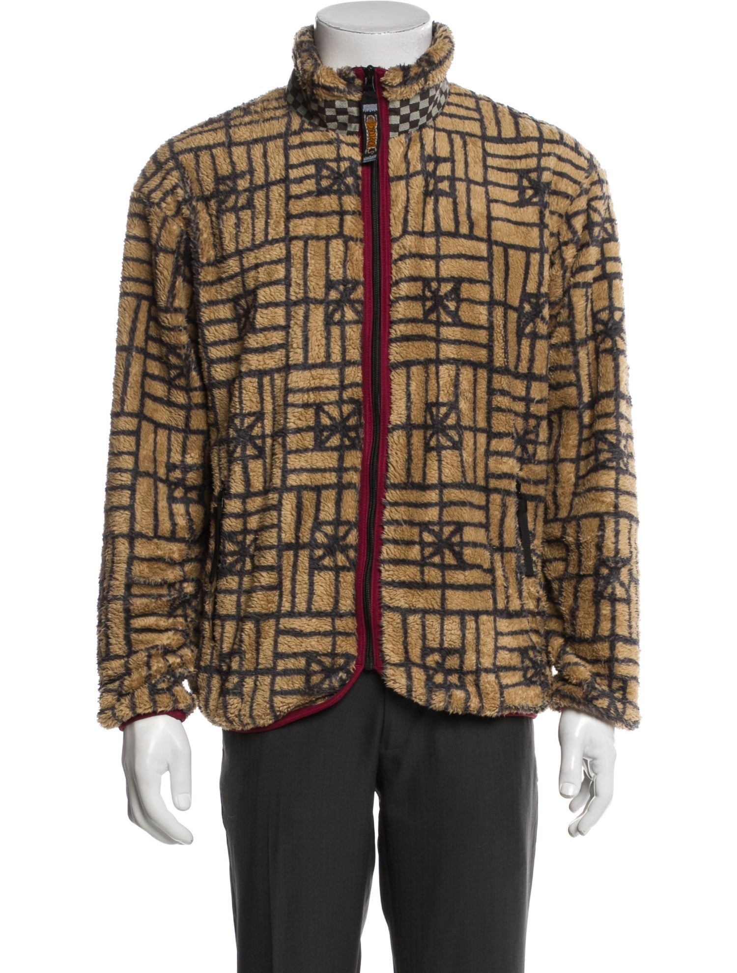 Kapital Fork Domino Pattern Plaid Print Puffer Coat