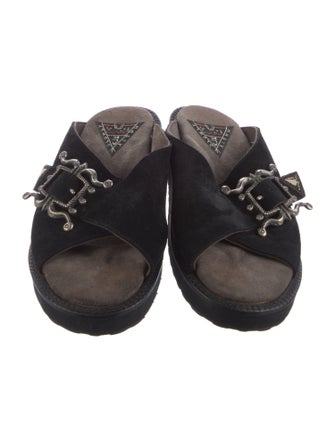 Kapital Atlas Buckle Suede Slides