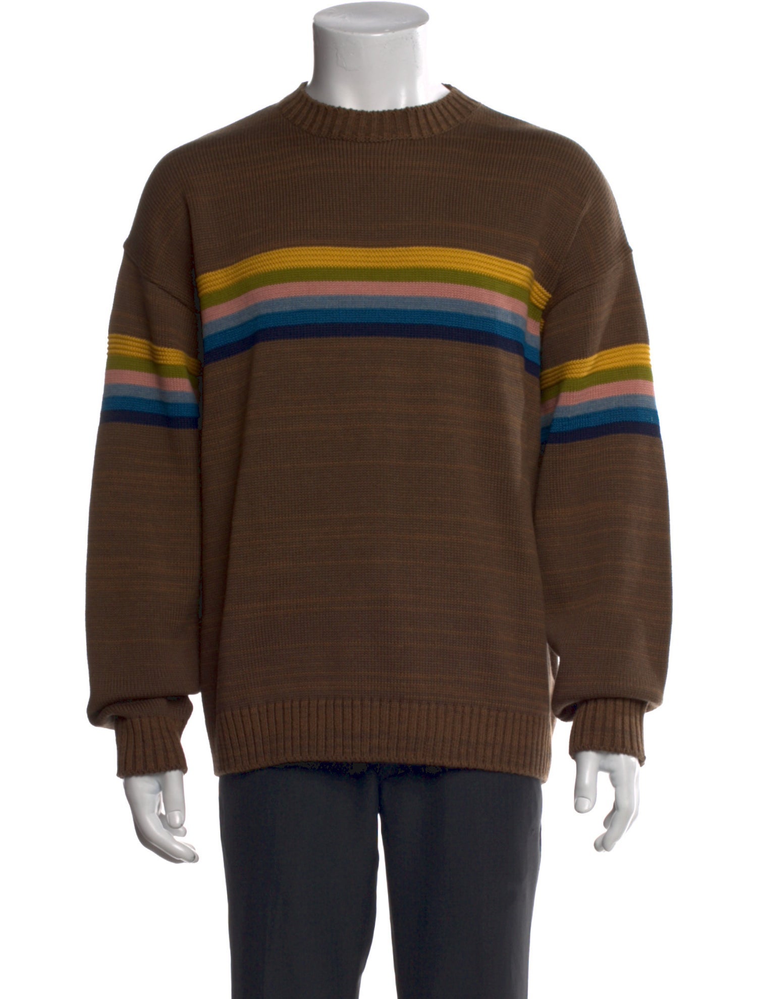 Kapital Colorblock Pattern Crew Neck Pullover