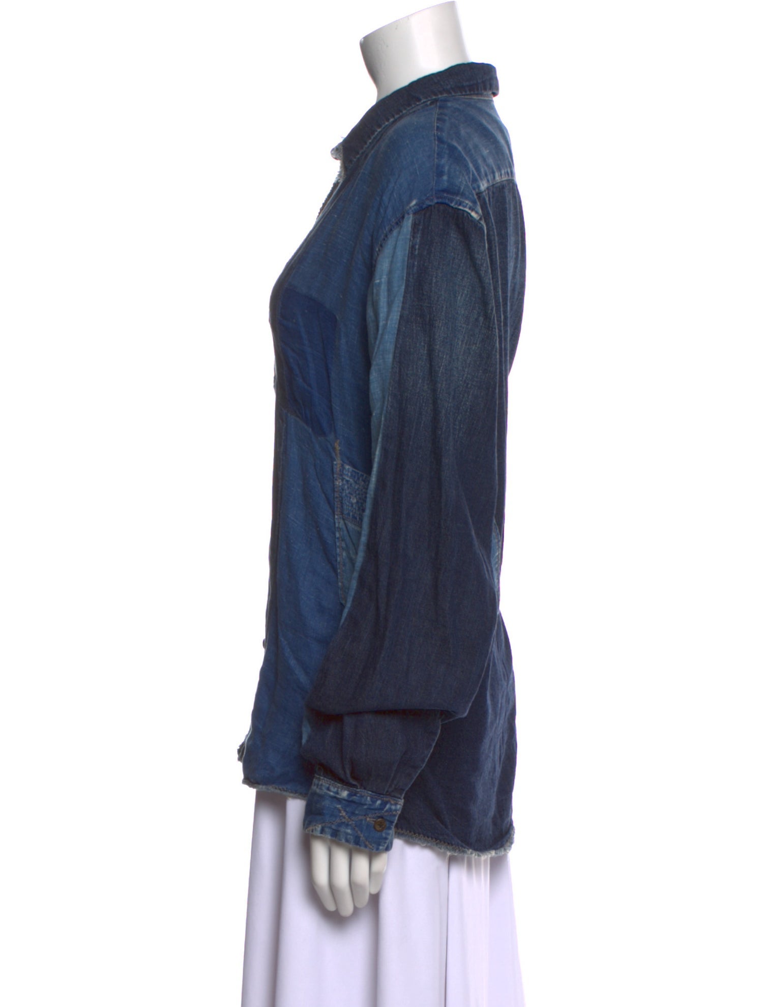 Kapital Linen Long Sleeve Button-Up Top