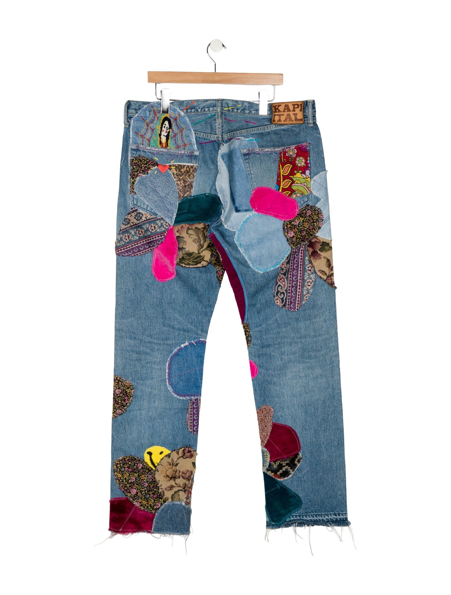 Kapital Patched Hippie Straight-Leg Jeans