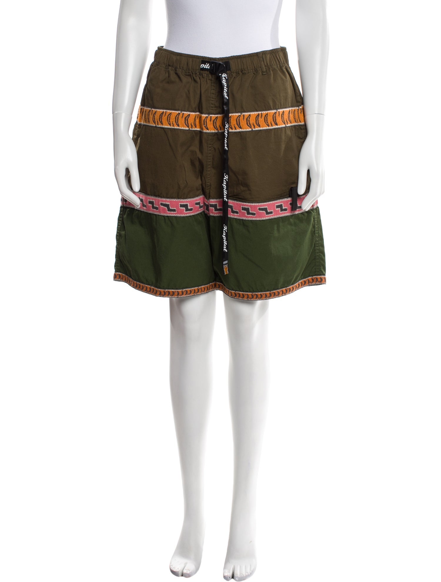 Kapital Striped Knee-Length Shorts