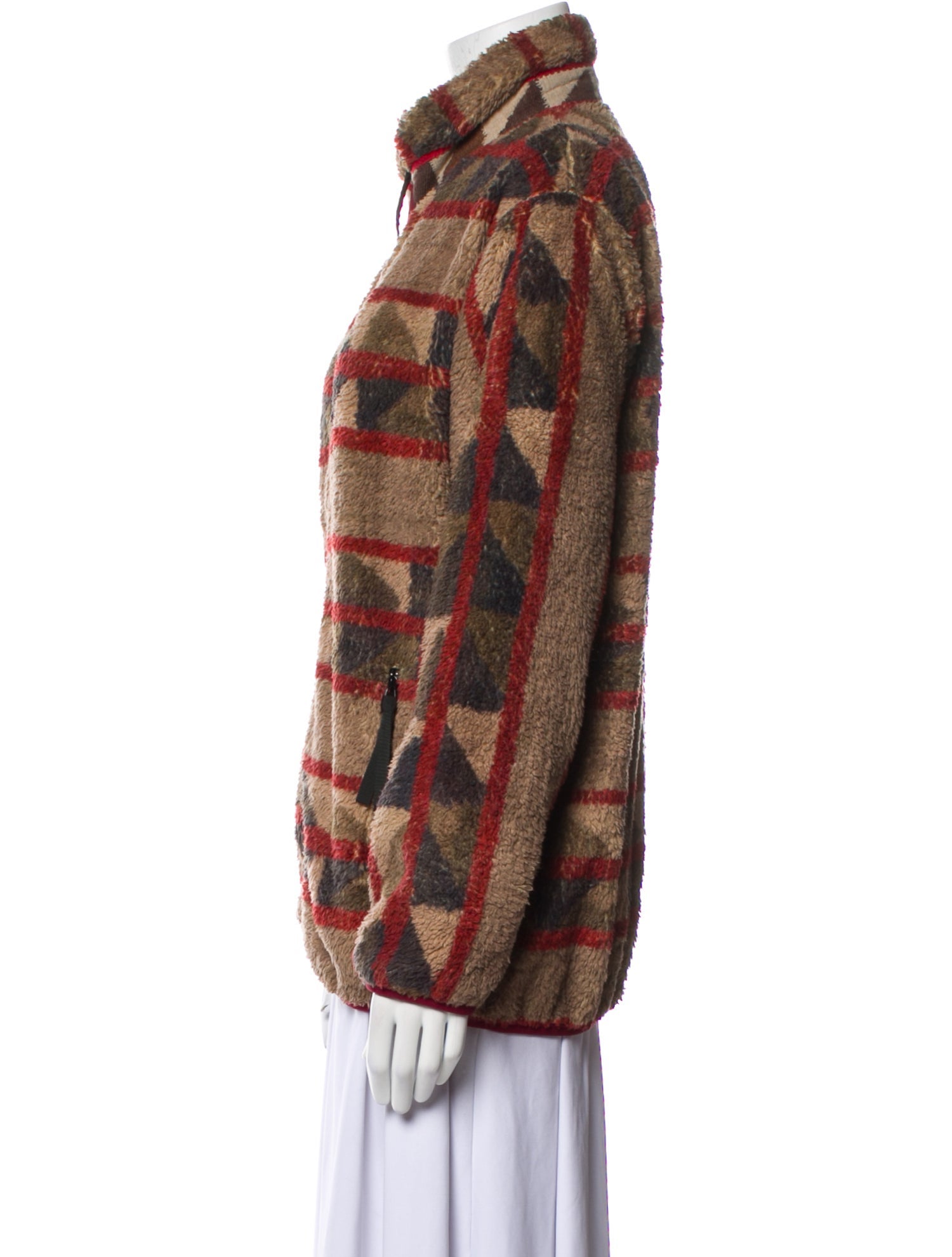 Kapital Pueblo Fleece Printed Faux Fur Jacket