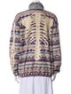 Kapital Ashland Bone Stripe Fleece Printed Faux Fur Jacket