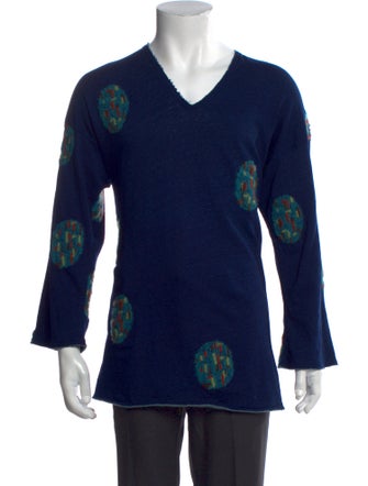 Kapital Graphic Print V-Neck Pullover