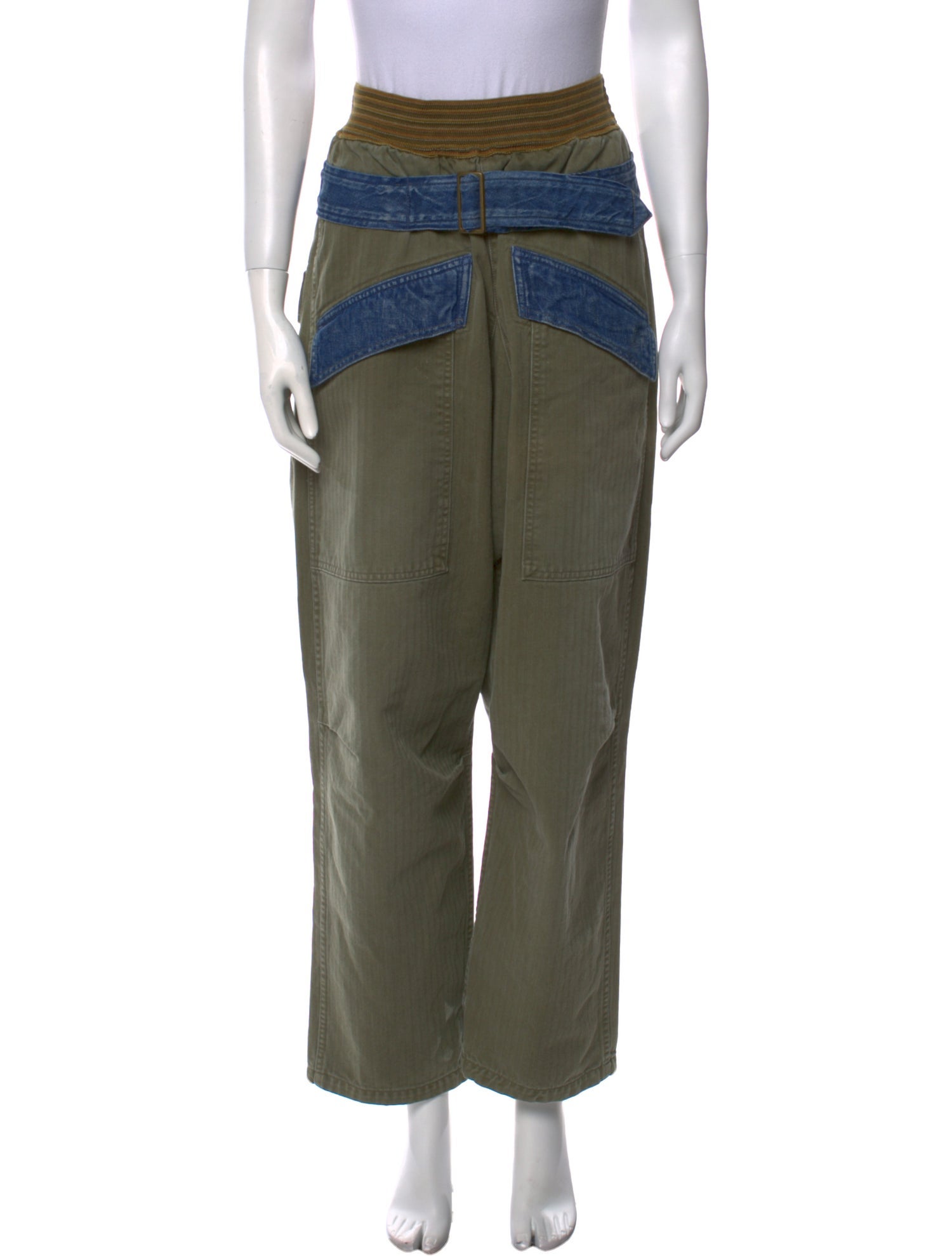 Kapital Colorblock Pattern Straight Leg Pants