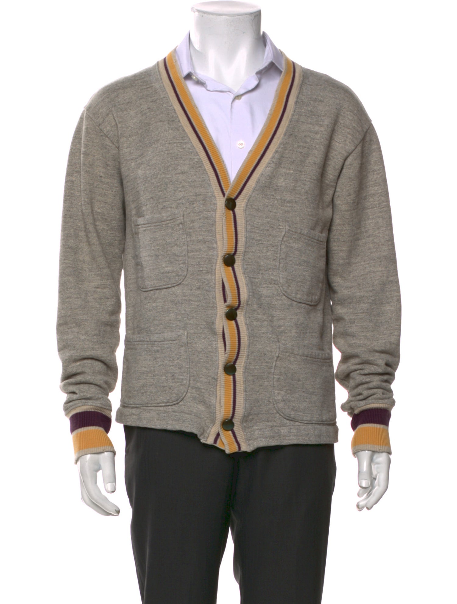 Kapital Striped V-Neck Cardigan