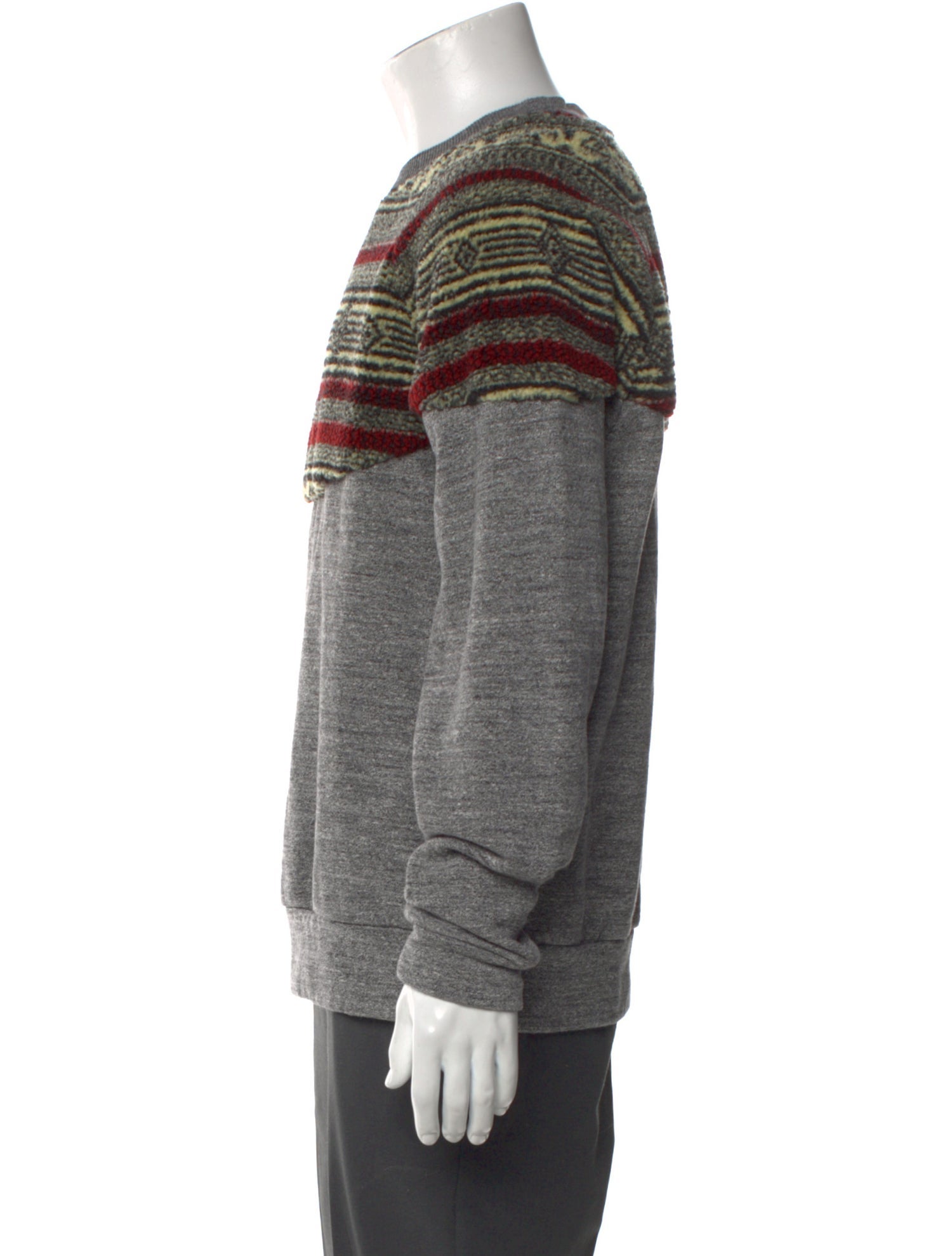 Kapital Striped Crew Neck Sweatshirt