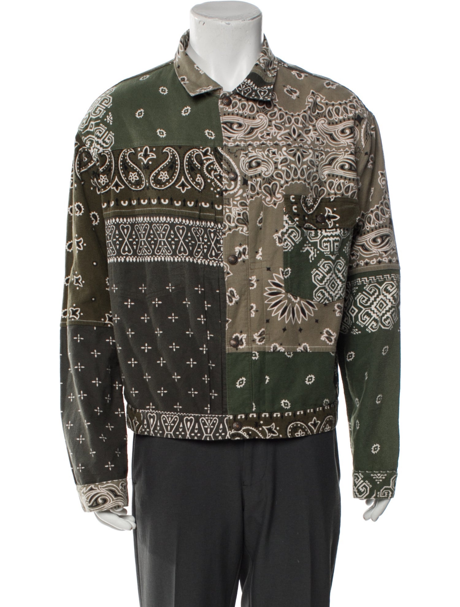 Kapital Reversible Paisley Print Patchwork Printed Moto Jacket