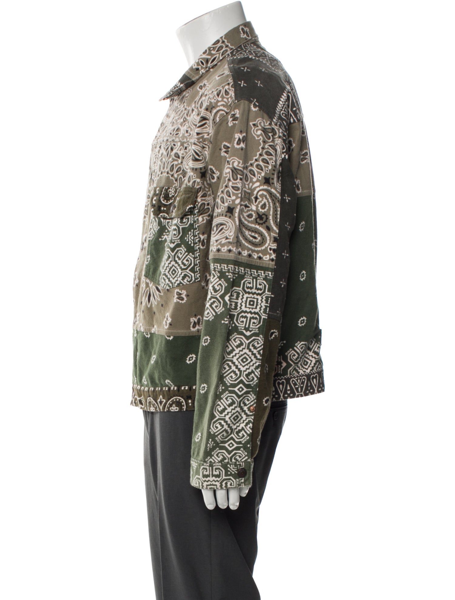 Kapital Reversible Paisley Print Patchwork Printed Moto Jacket