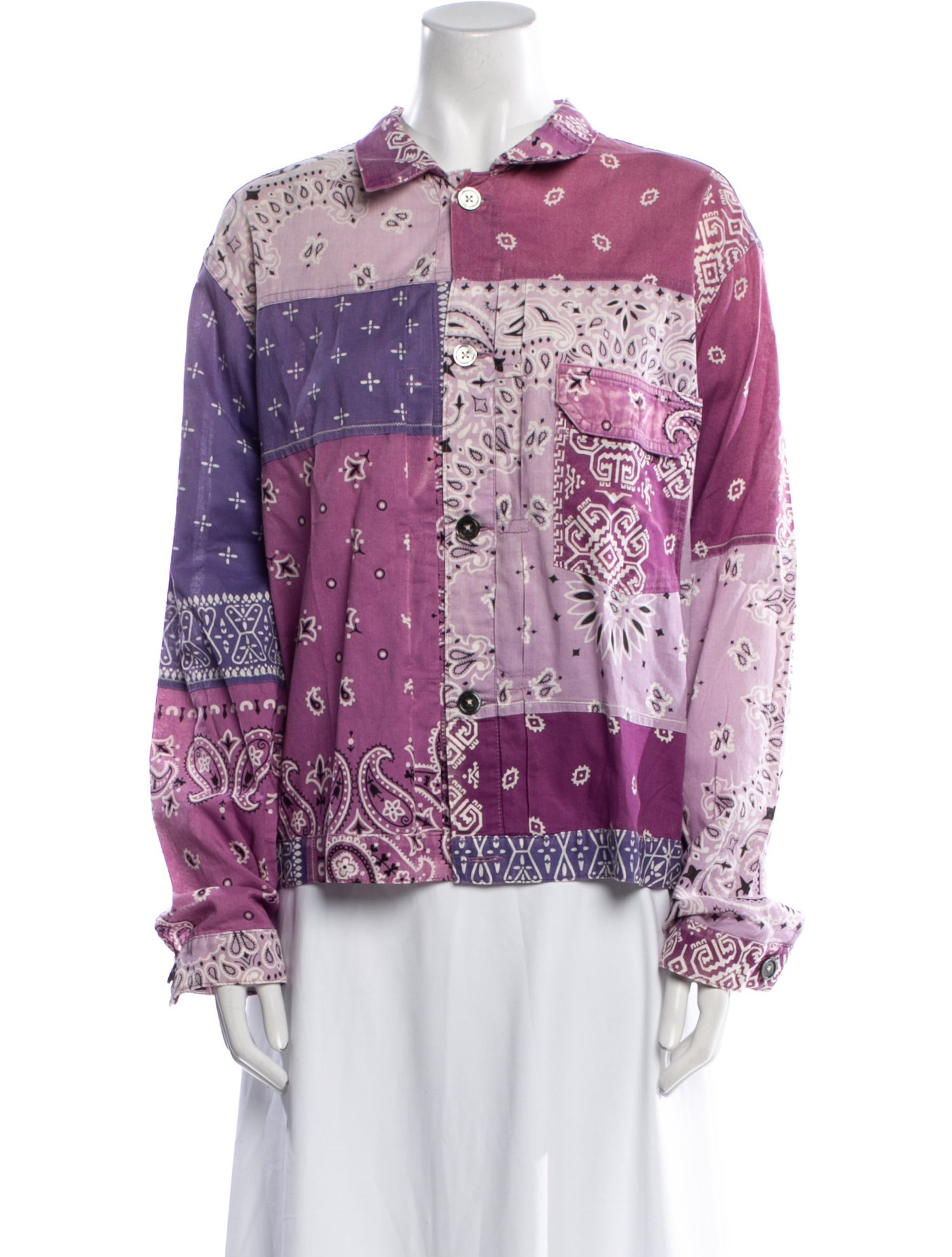 Kapital 2019 Paisley Patchwork Button-Up Top