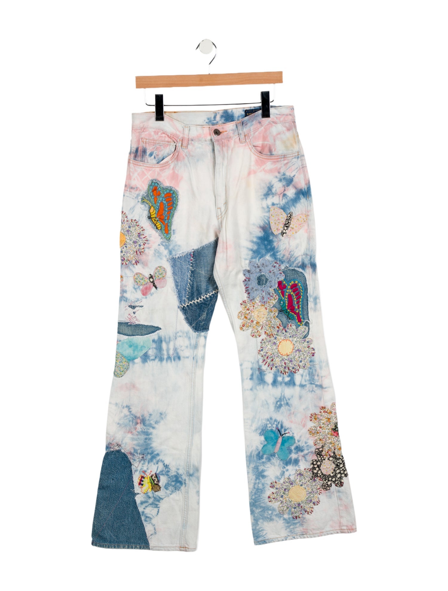 Kapital Crazy Papillon Flare Straight-Leg Jeans