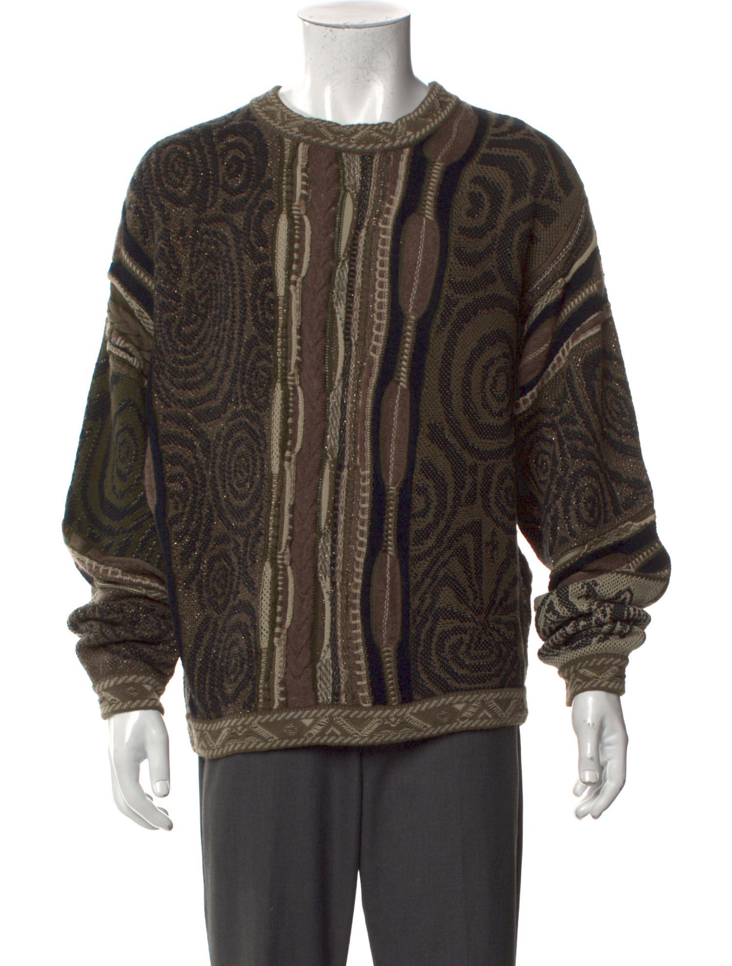 Kapital Striped Crew Neck Pullover