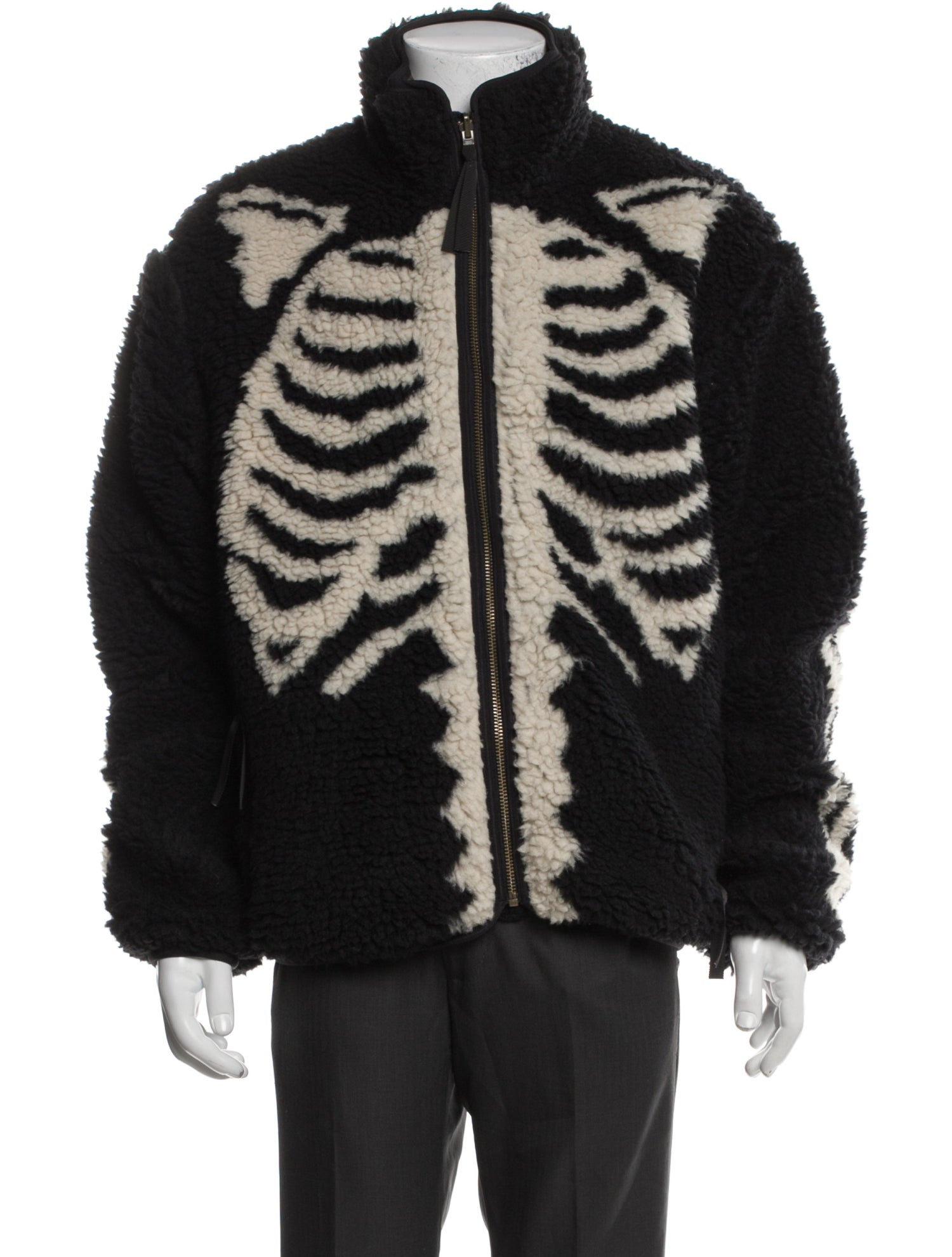 Kapital Bone Boa Fleece Reversible Graphic Print Jacket