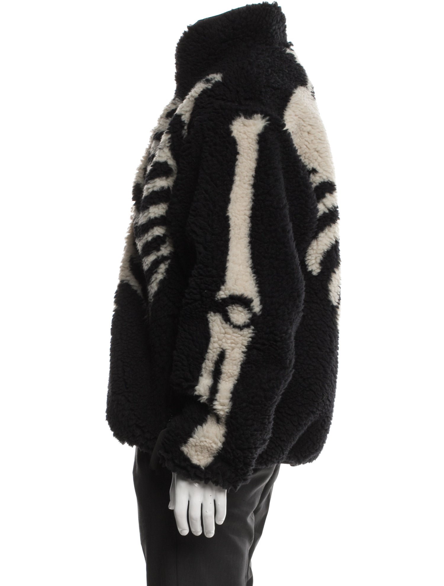 Kapital Bone Boa Fleece Reversible Graphic Print Jacket