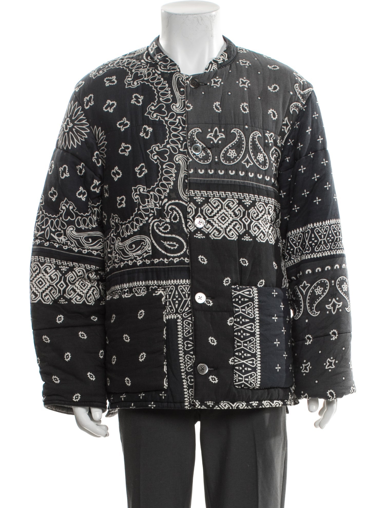 Kapital Gauze Bandana Patchwork Quilt Samue Graphic Print Coat