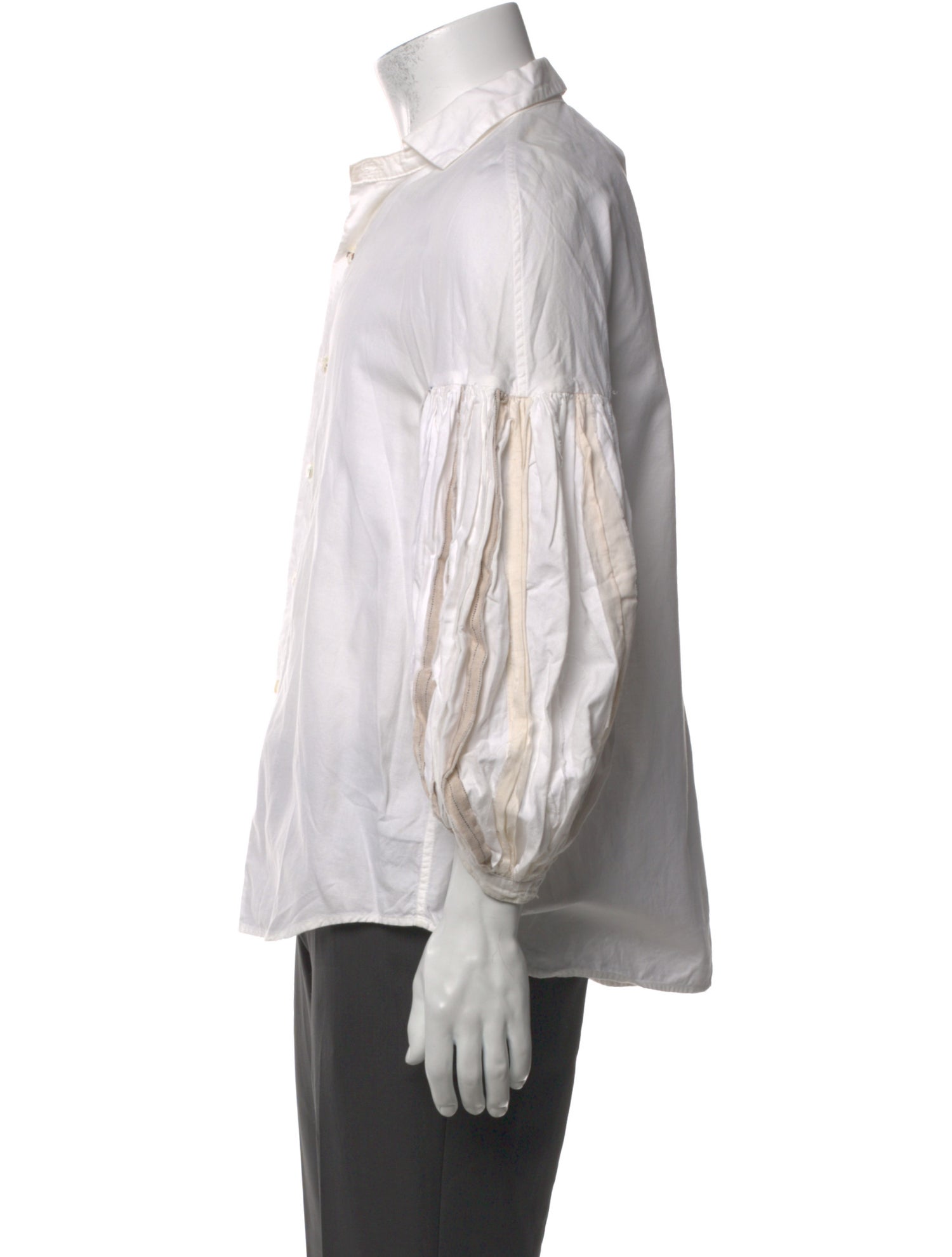 Kapital Striped Three-Quarter Sleeve Shirt