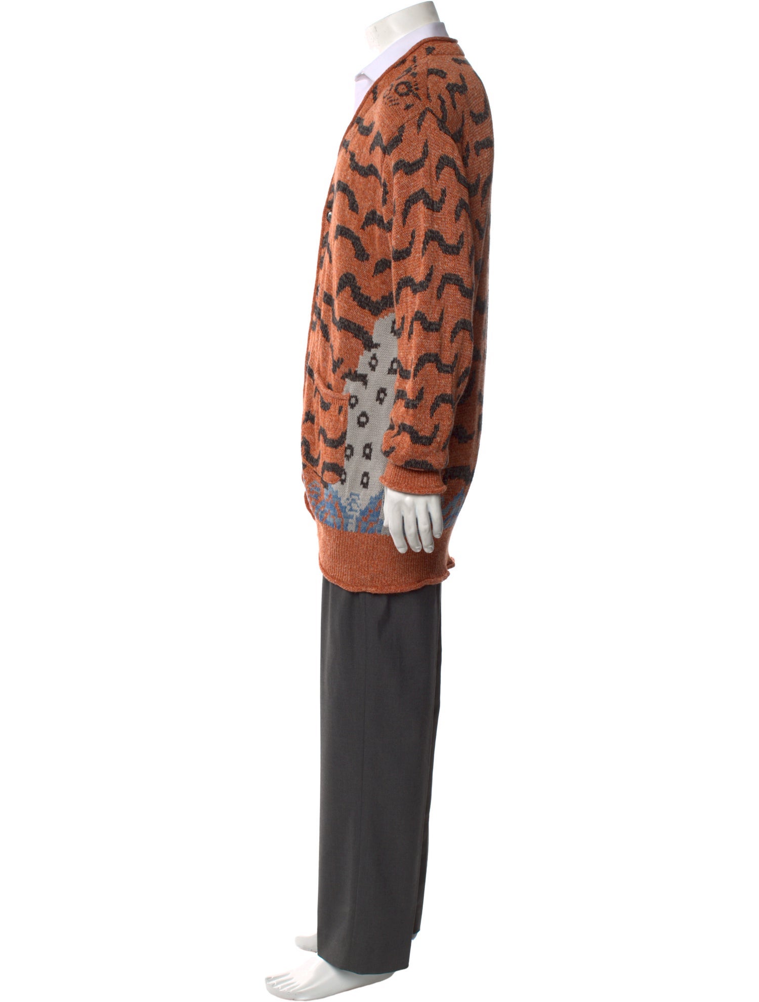 Kapital Patterned V-Neck Cardigan