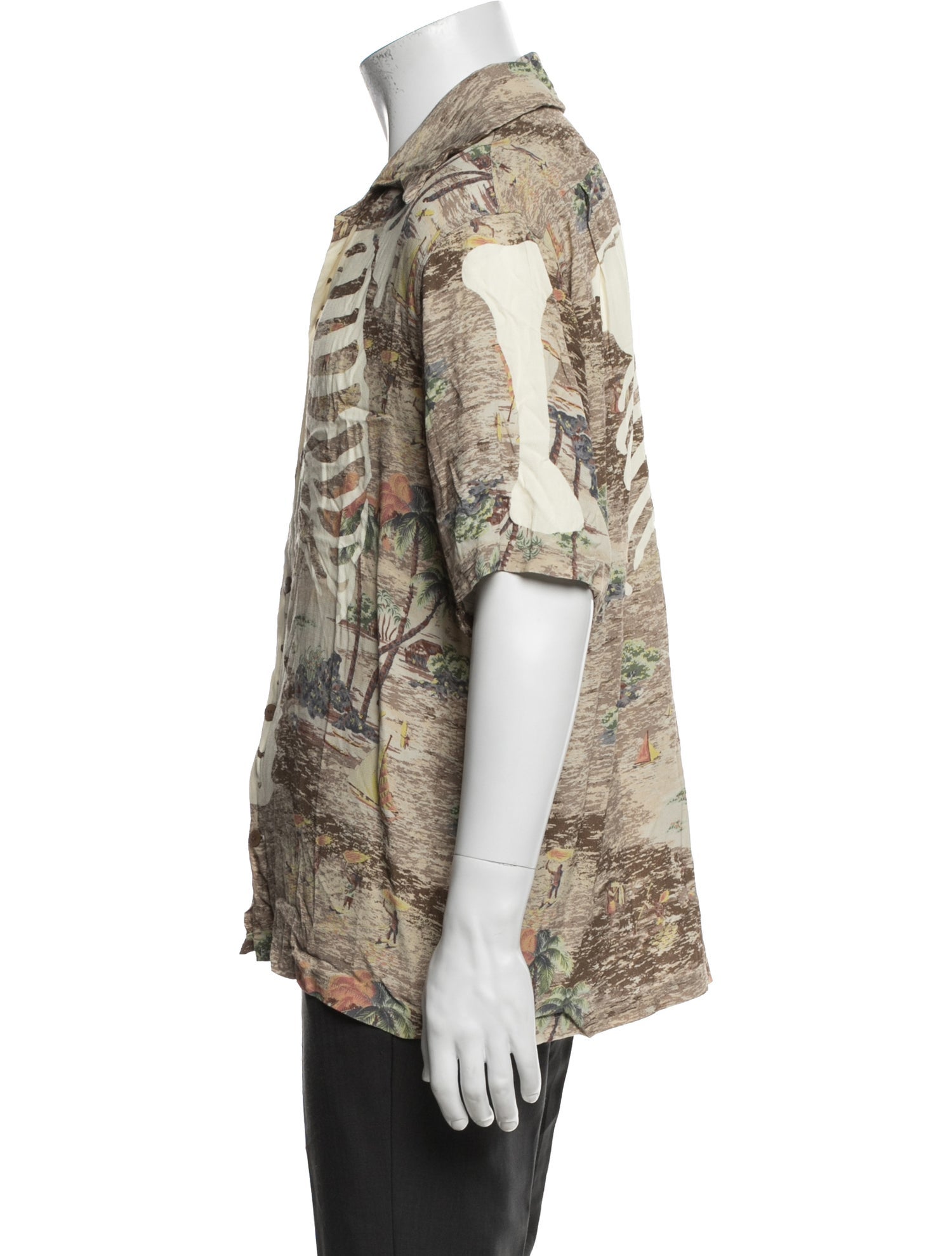 Kapital Kamehameha Bone Aloha Graphic Print Shirt