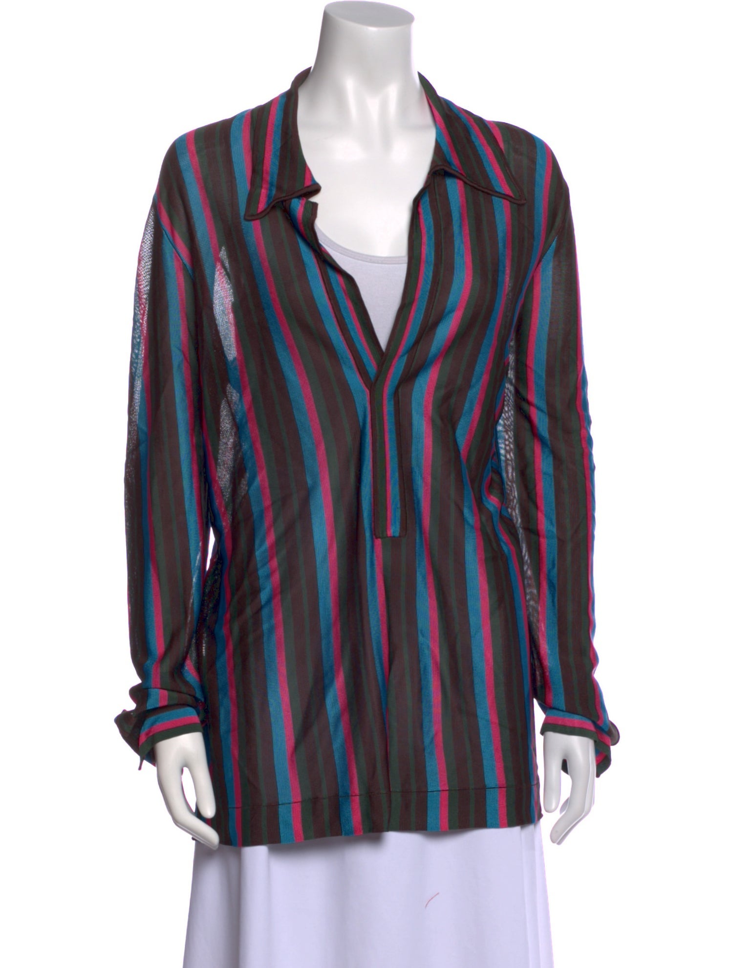 Karl Lagerfeld X Kenneth Ize Striped Cowl Neck Tunic