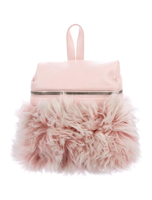 Kara Grained Leather Backpack Pink