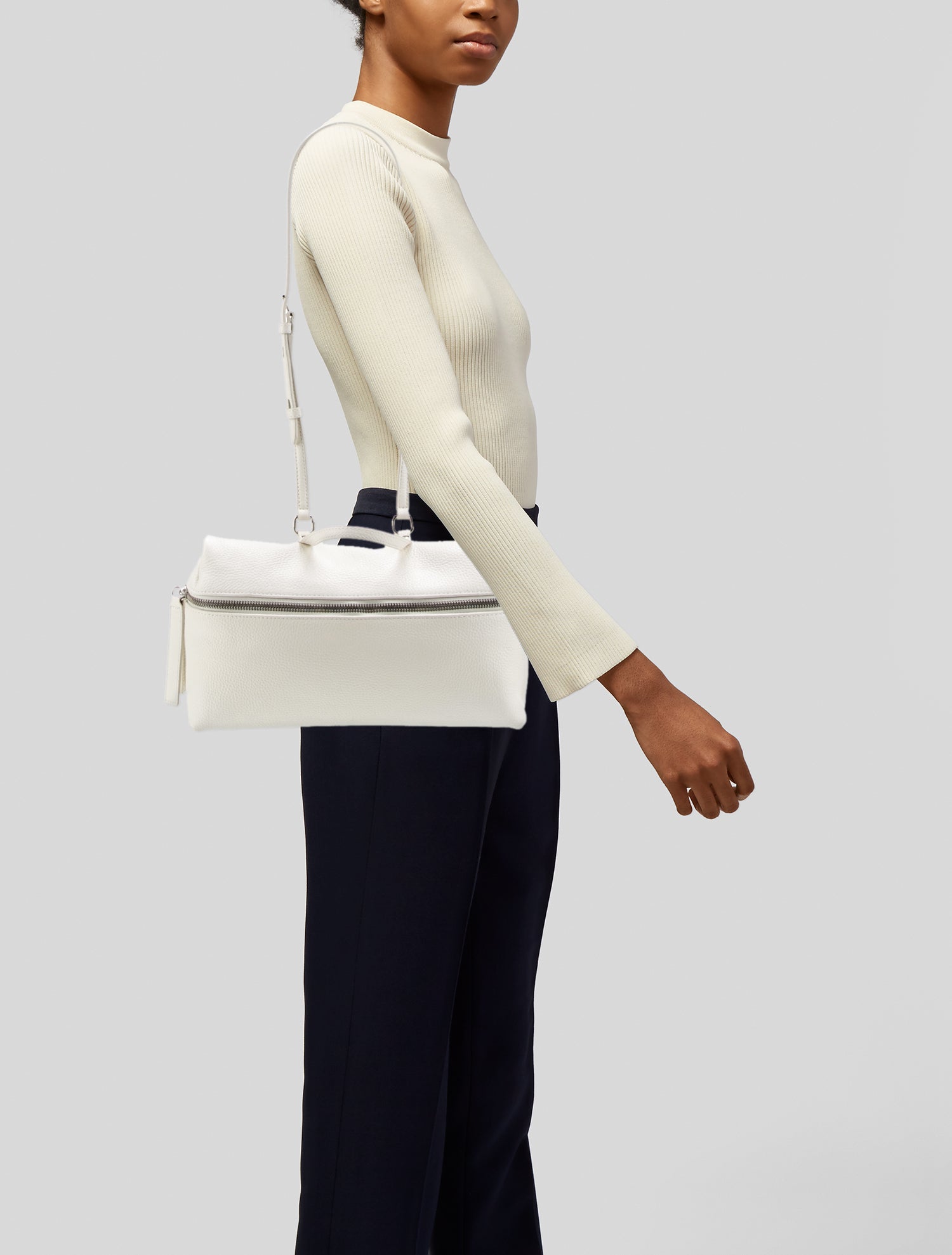 KARA Leather Top Handle Bag