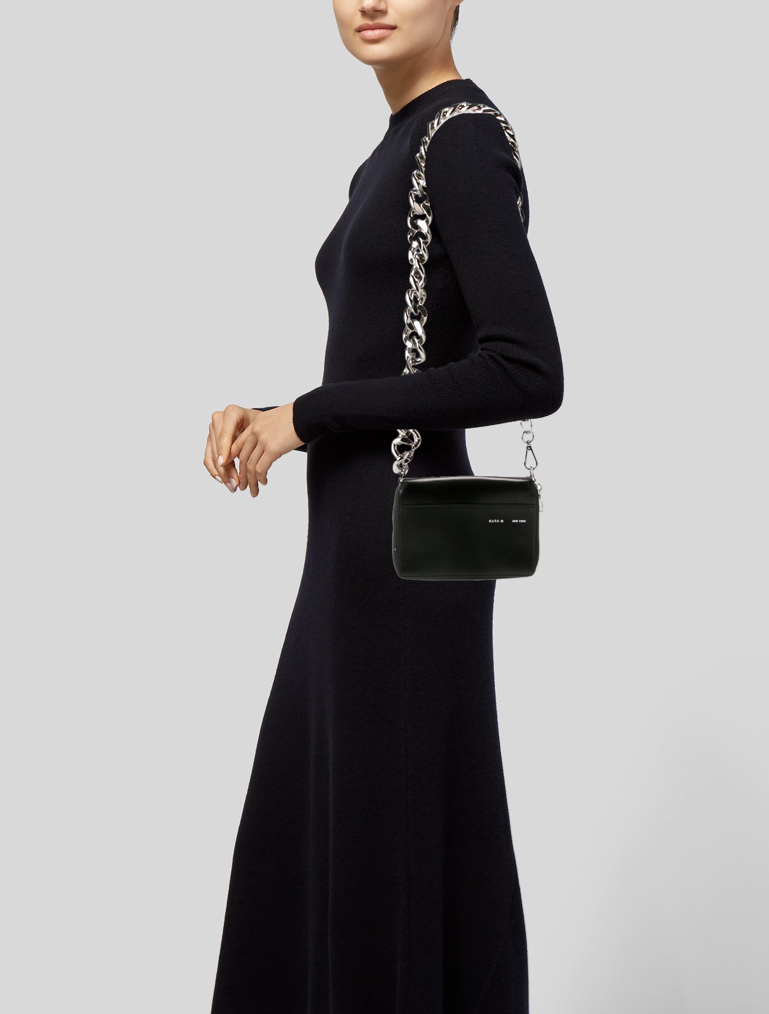 KARA Leather Shoulder Bag