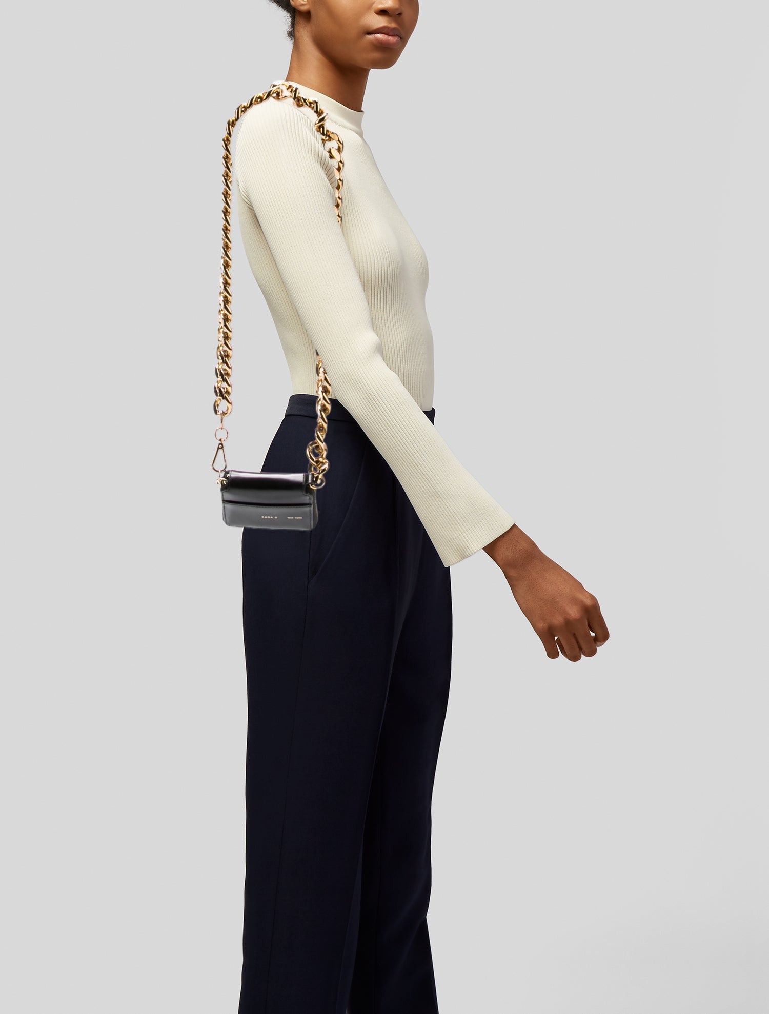 KARA Leather Shoulder Bag