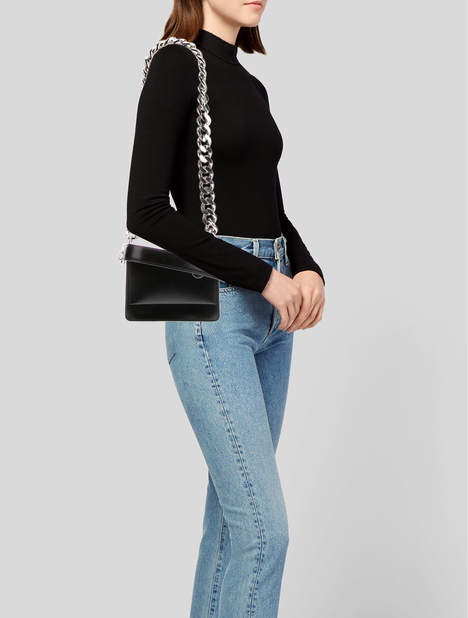 KARA Leather Top Handle Bag