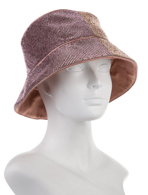 KARA Satin Beaded Bucket Hat