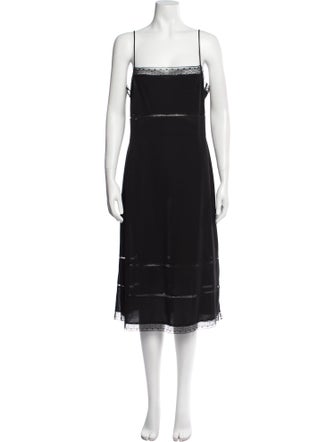 Katayone Adeli Square Neckline Midi Length Dress