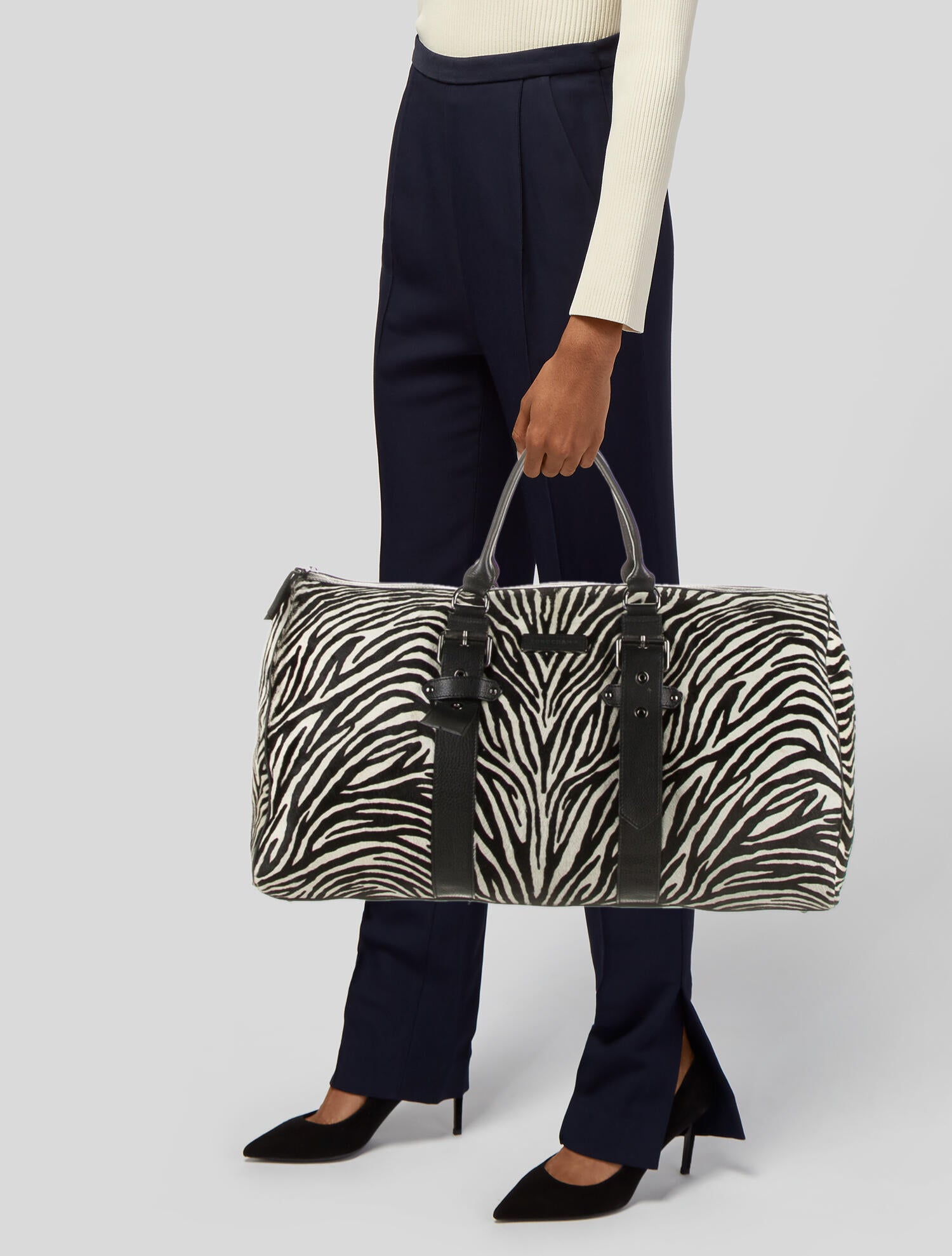 Kate Moss x Longchamp Zebra Pony Polonchon Gloste Weekender