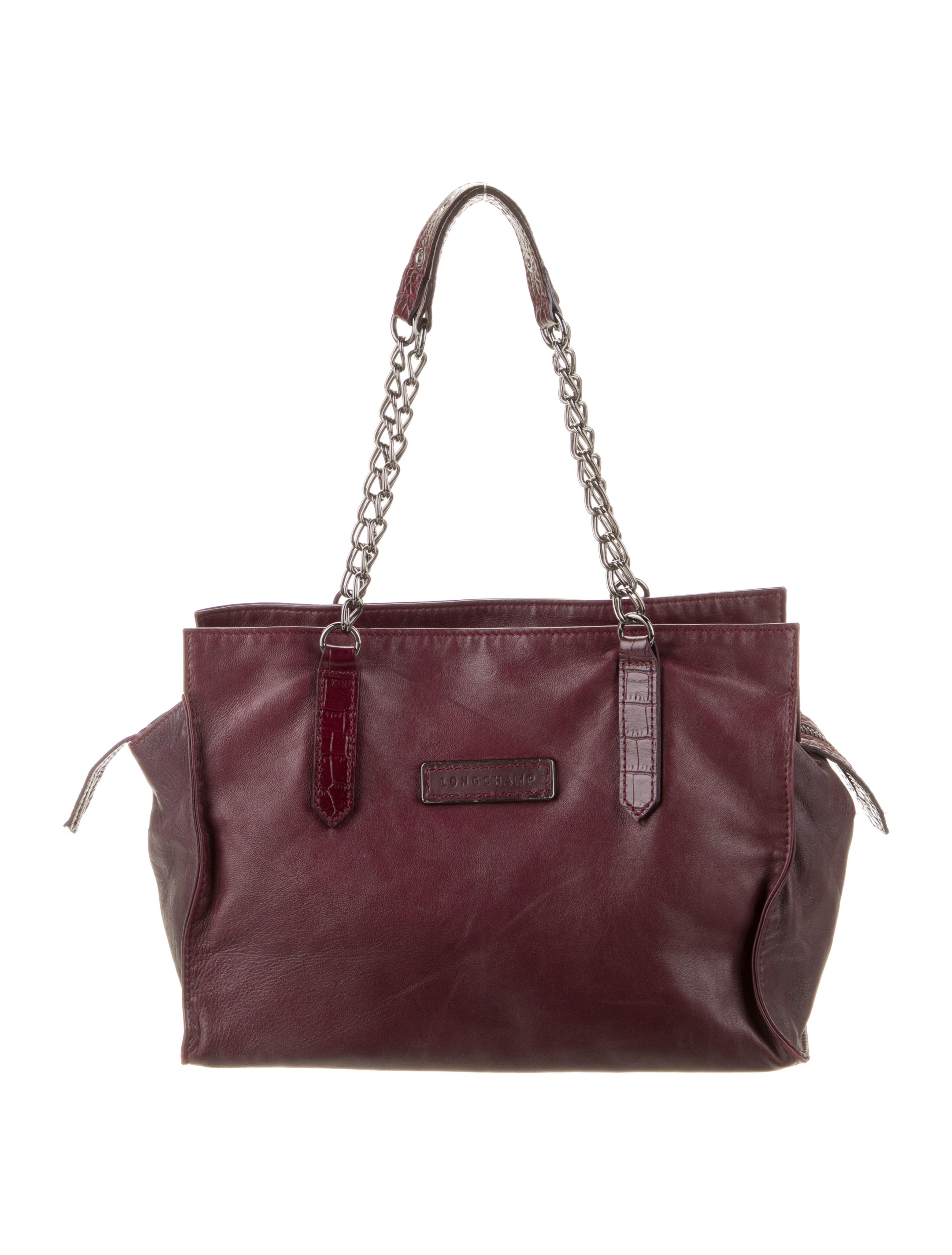 Kate Moss x Longchamp Leather Shoulder Bag Burgundy Shoulder Bags