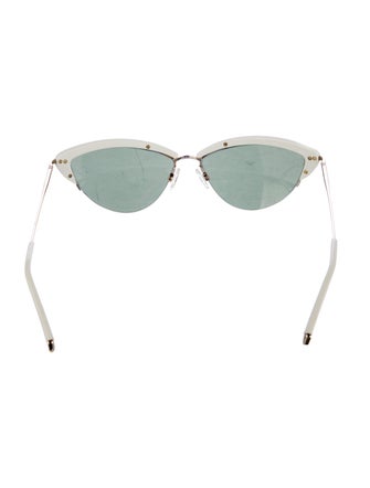 Kate Young for Tura Cat-Eye Mirrored Sunglasses