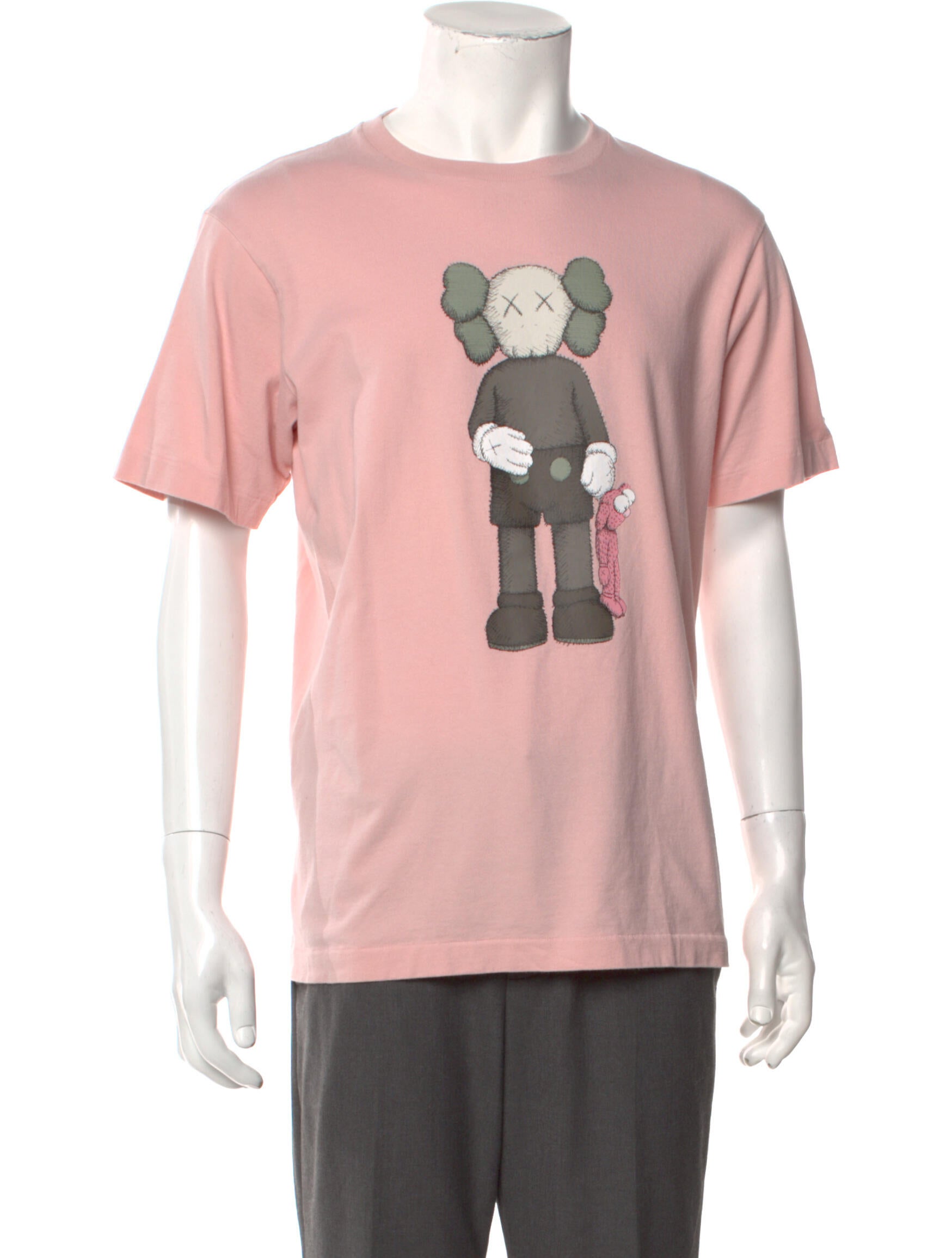 Kaws Companion Graphic Print Crew Neck TShirt Pink TShirts, Clothing WKAWC20021 The RealReal